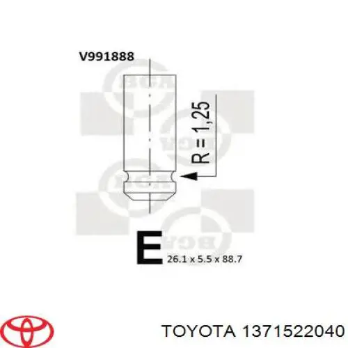 1371522040 Toyota клапан випускний