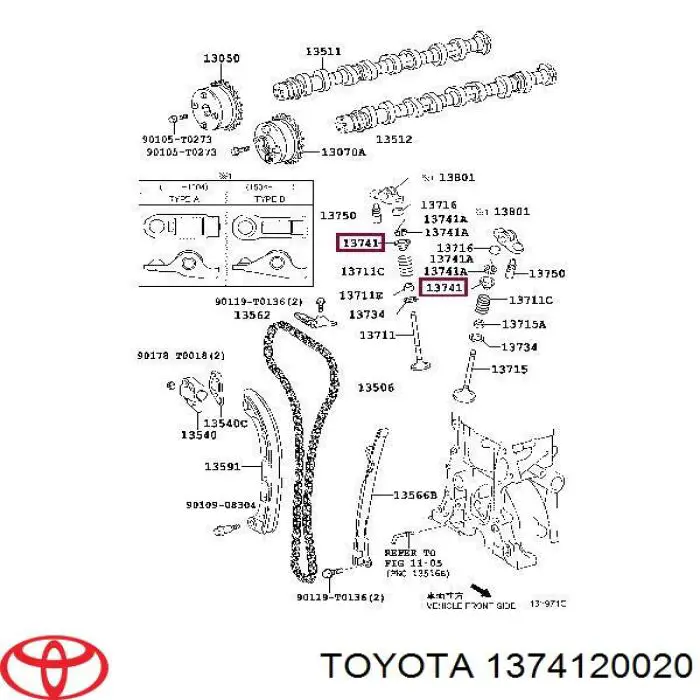 Сухар клапану Toyota 1374120020 ціна, від 1.27 USD