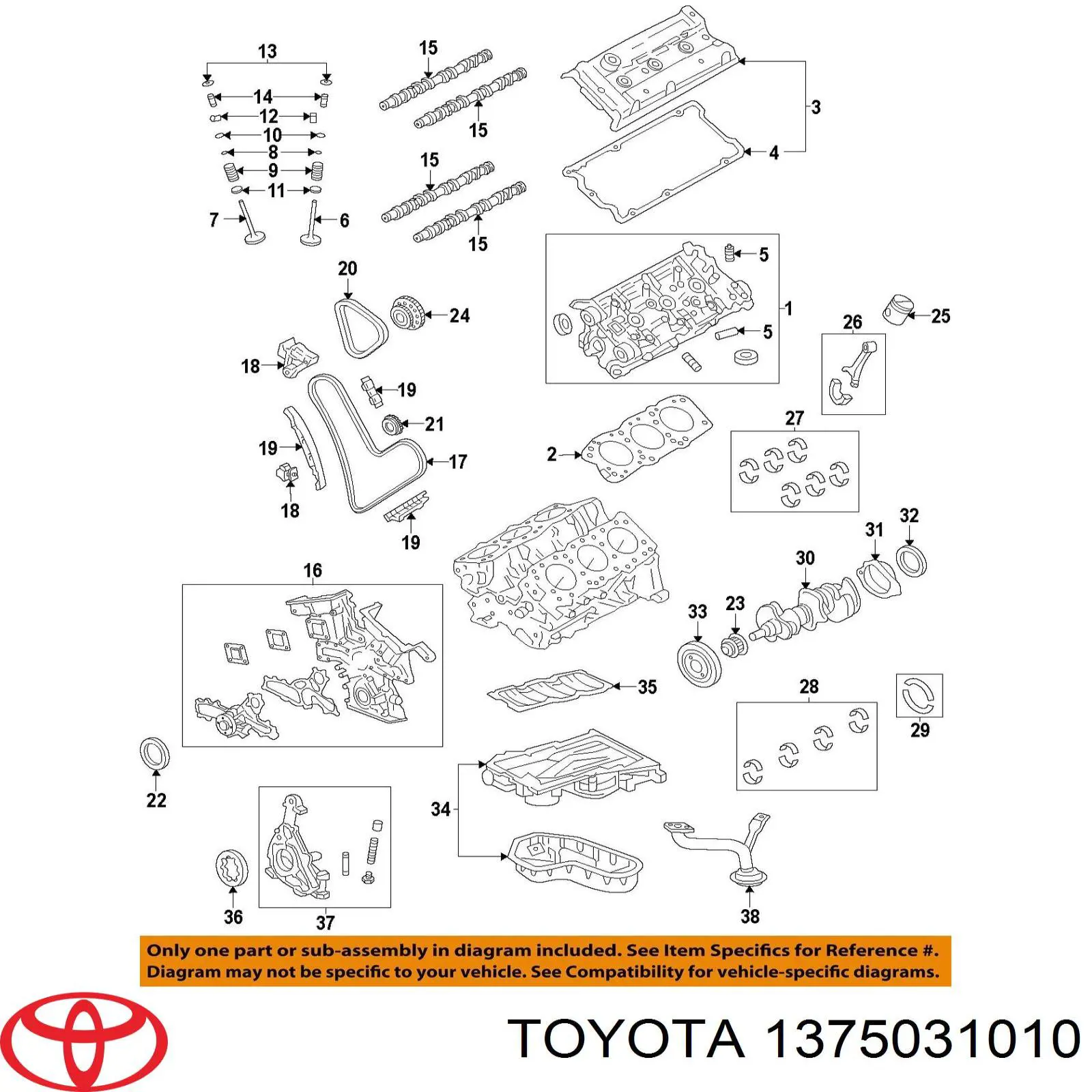 Штовхач клапана гідравлічний Toyota 1375031010 ціна, від 6.33 USD