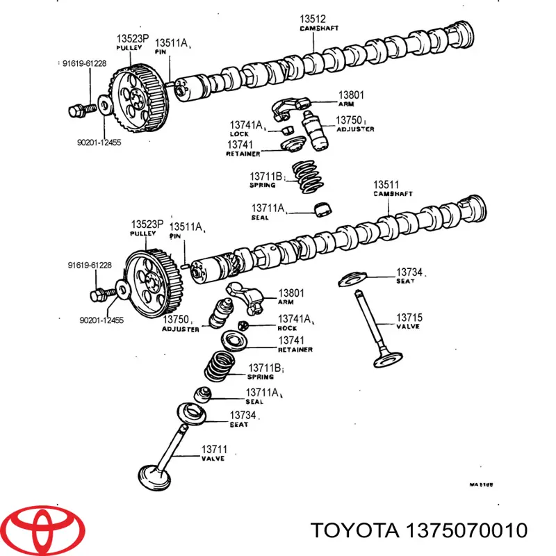 1375070010 Toyota гідрокомпенсатор, гідроштовхач, штовхач клапанів
