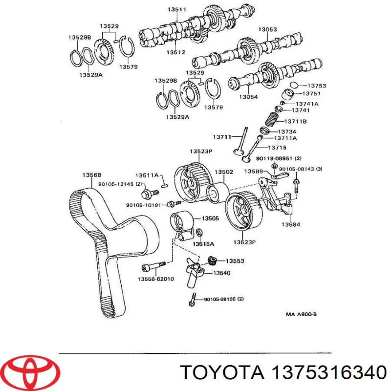 Шайба регулювальна Toyota 1375316340 ціна, від 7.40 USD