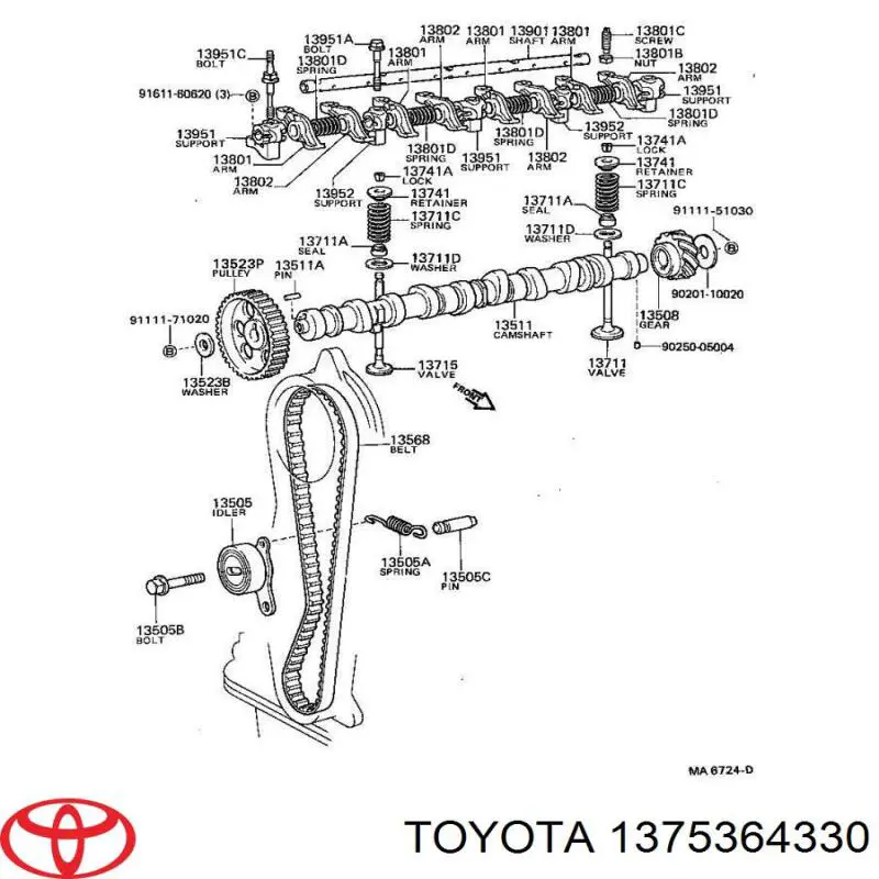 Шайба регулювальна Toyota 1375364330 ціна, від 7.21 USD