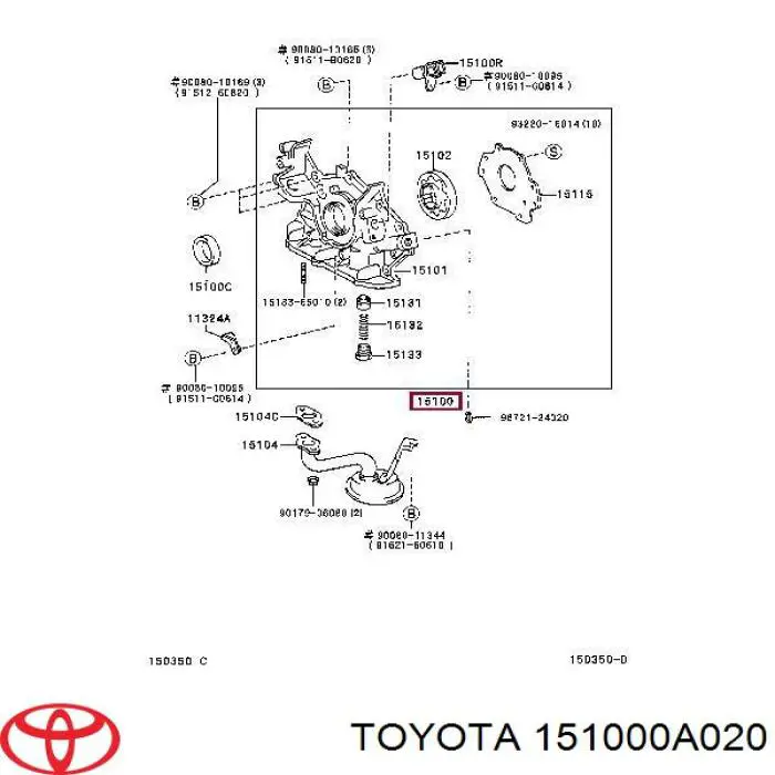 151000A020 Toyota насос масляний