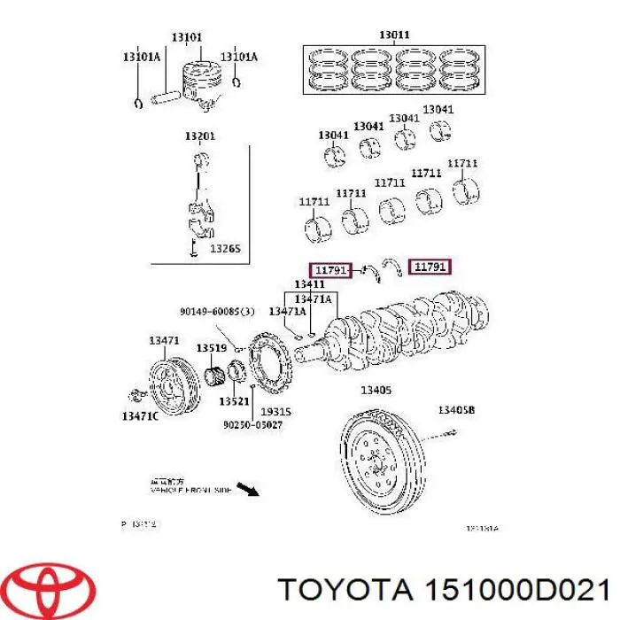 Масляний насос 151000D021 Toyota
