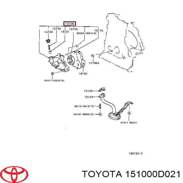 Купити 151000D021 Toyota Насос маслозакачуючий