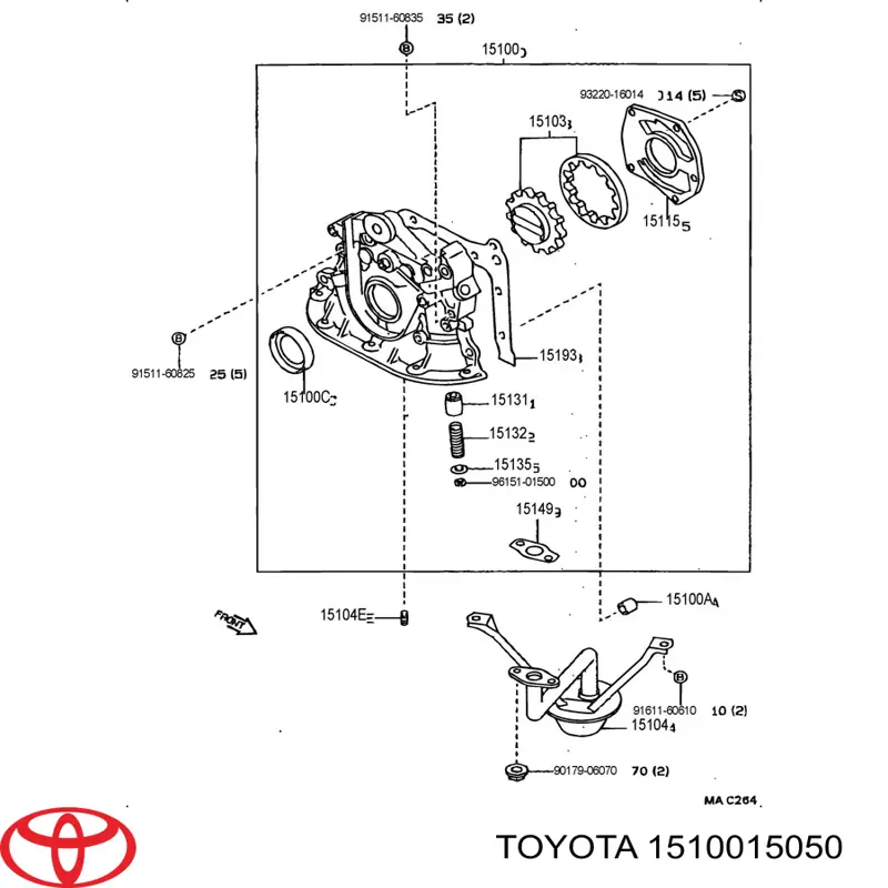 Купити 1510015050 Toyota Насос маслозакачуючий