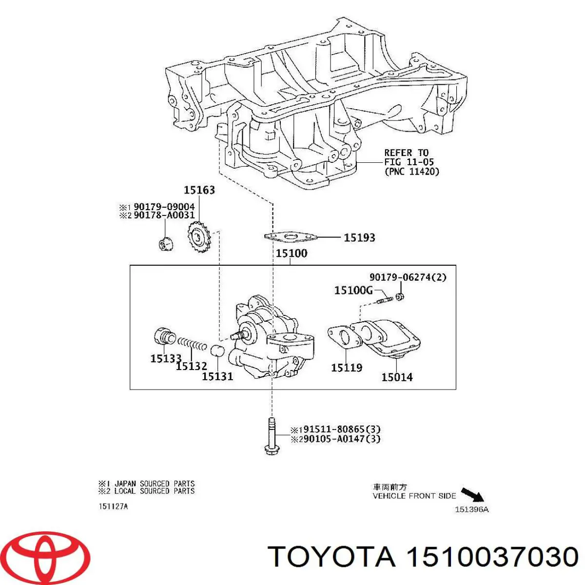 Помпа масляна Toyota 1510037030 ціна, від 40.54 USD