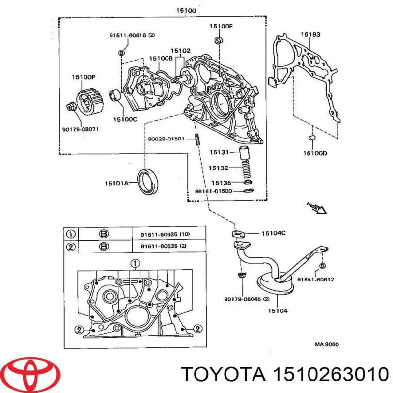 Ремкомплект маслянного насосу Toyota 1510263010 ціна, від 40.99 USD