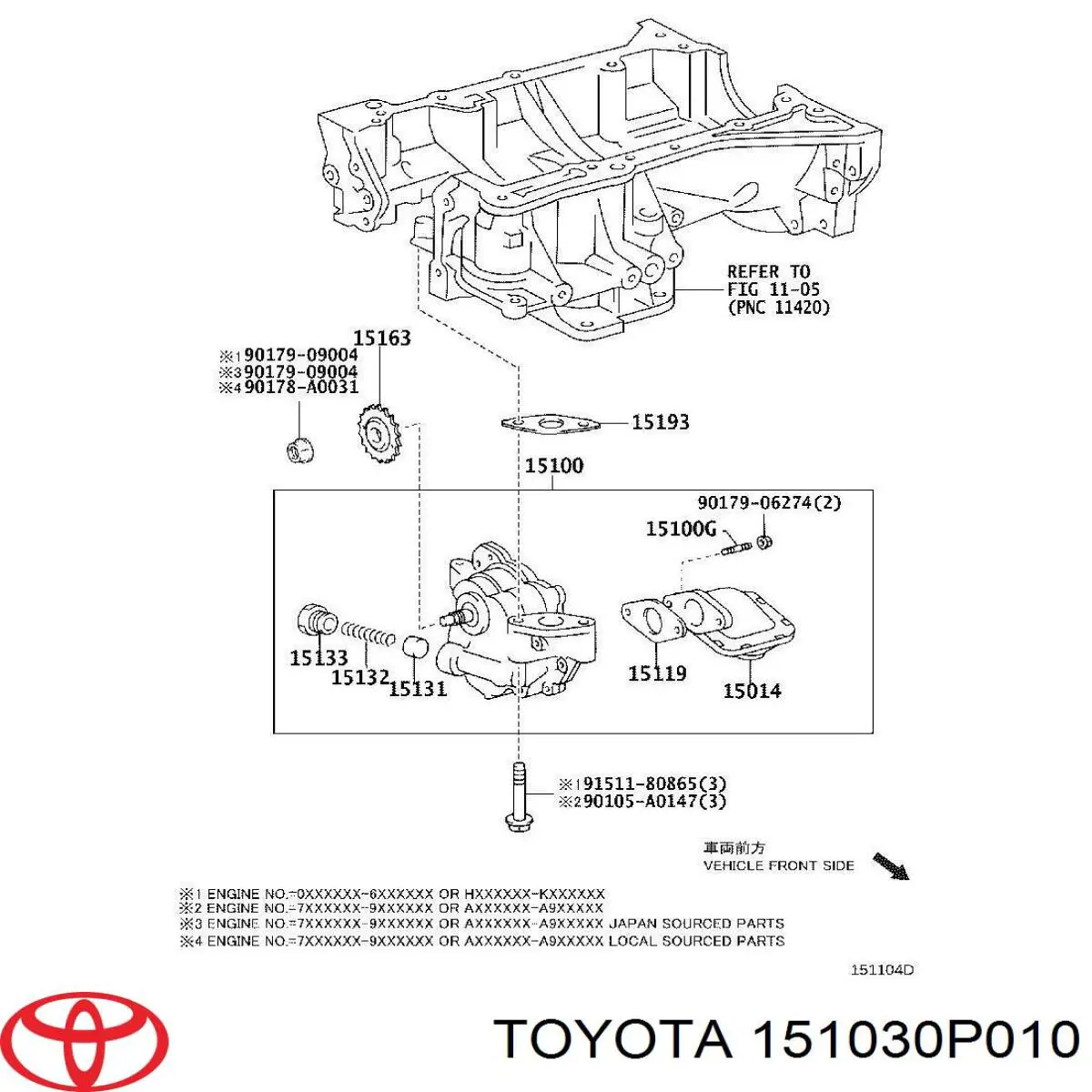 Ремкомплект маслянного насосу Toyota Camry (V40) (Тойота Камрі)