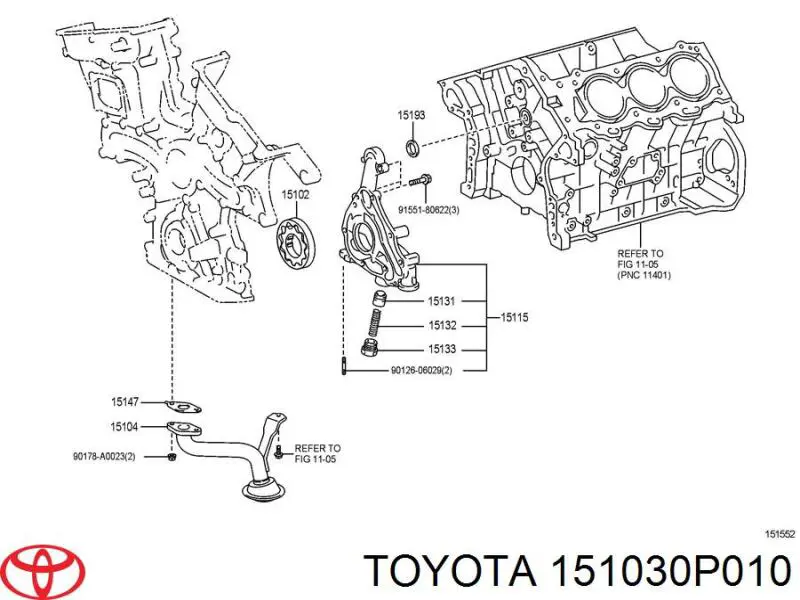 Ремкомплект маслянного насосу Toyota 151030P010 ціна, від 29.24 USD