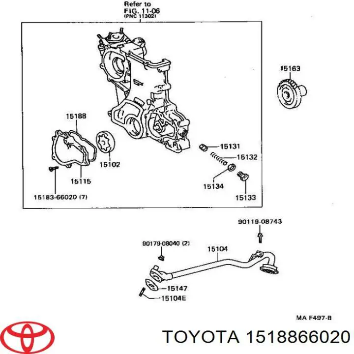 1518866020 Toyota Прокладка масляного насоса