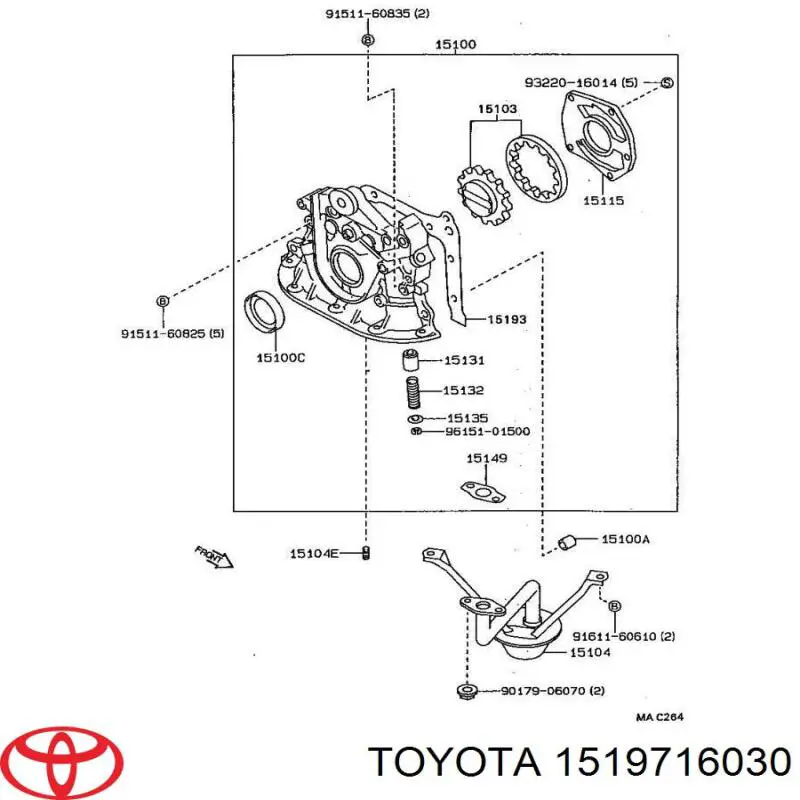 1519715030 Toyota прокладка масляного насосу