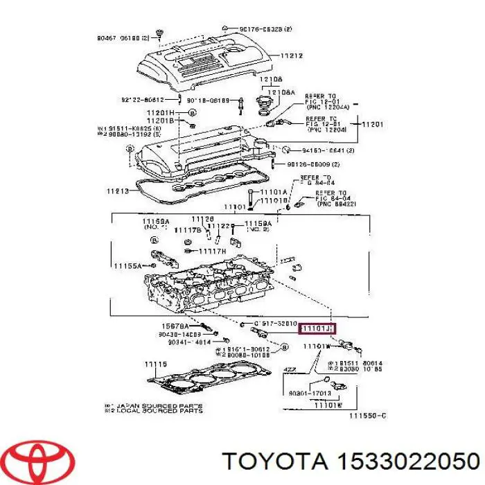 1533022050 Toyota клапан електромагнітний положення (фаз розподільного валу)