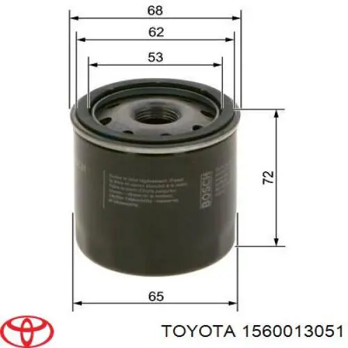 Масляний фільтр 1560013051 Toyota