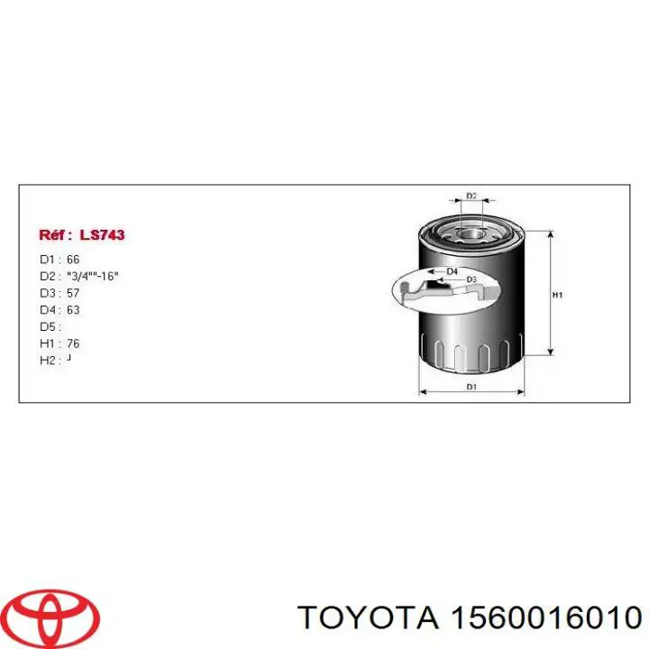 Масляний фільтр двигуна Toyota 1560016010 ціна, від 3.92 USD