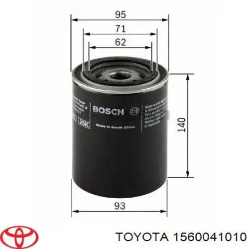 Масляний фільтр двигуна Toyota 1560041010 ціна, від 8.64 USD