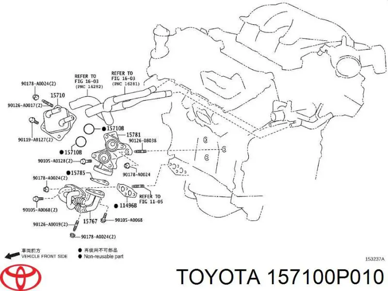 Радіатор масляний (холодильник), під фільтром Toyota 157100P010 ціна, від 38.01 USD