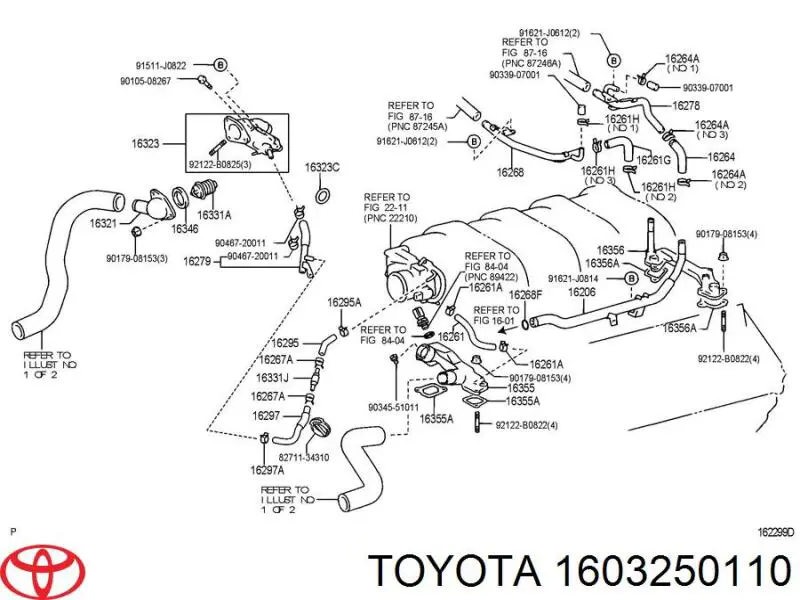 1603250110 Toyota корпус термостата