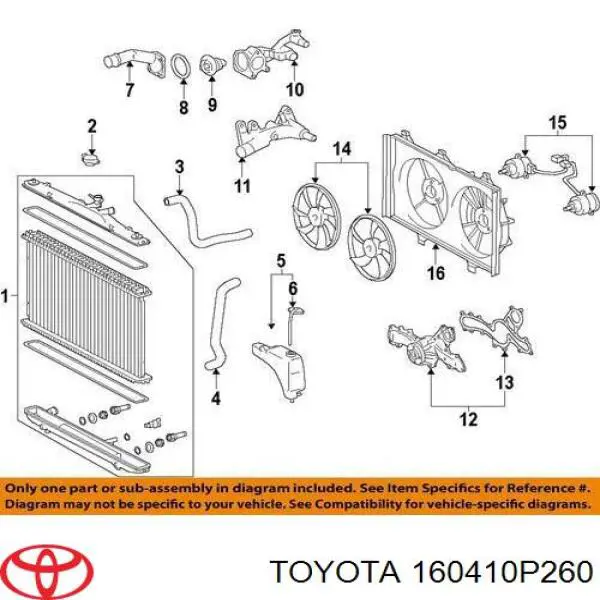 Купити 160410P260 Toyota Радіатор двигуна