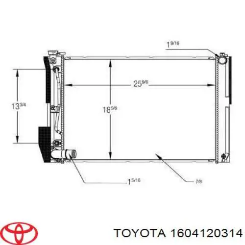 Радіатор основний Toyota 1604120314 ціна, від 171.36 USD