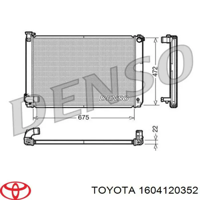 1604120352 Toyota радіатор охолодження двигуна