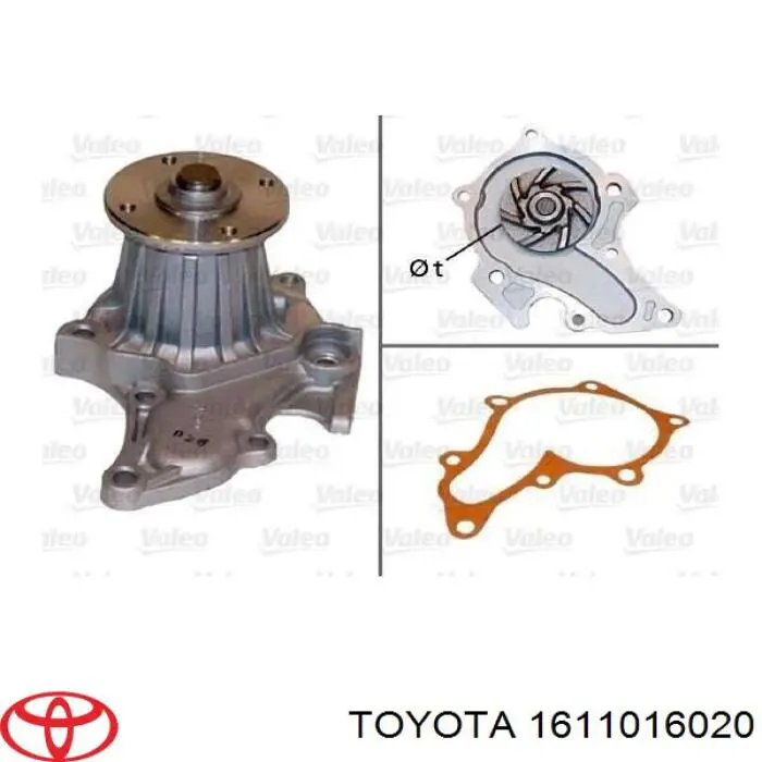 1611016020 Toyota Насос охолодження