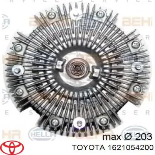 Вискомуфта вентилятора 1621054200 Toyota