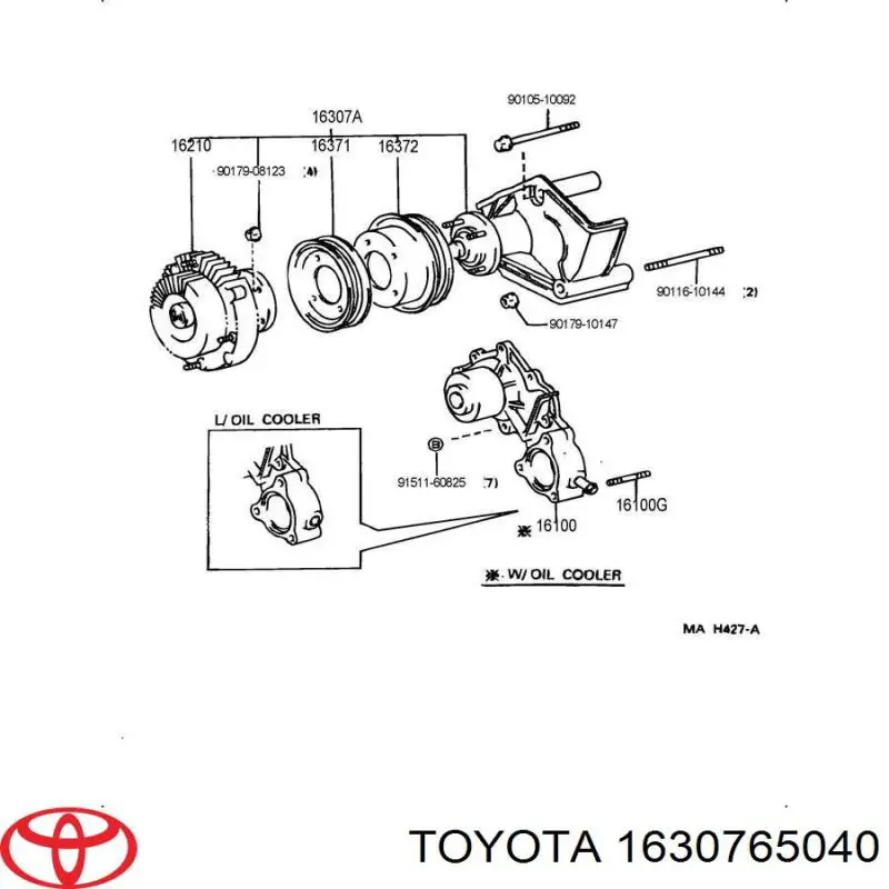 В'язкова муфта вентилятора Toyota 1630765040 ціна, від 1967.08 USD