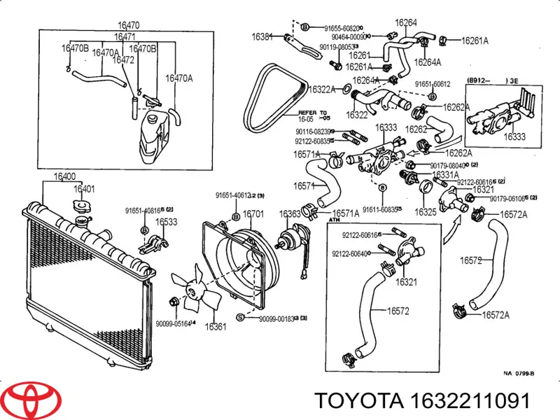 Шланг/патрубок системи охолодження Toyota Corolla ліфтбек (E9) (1987 - 1992) ціна, від 36.44 USD