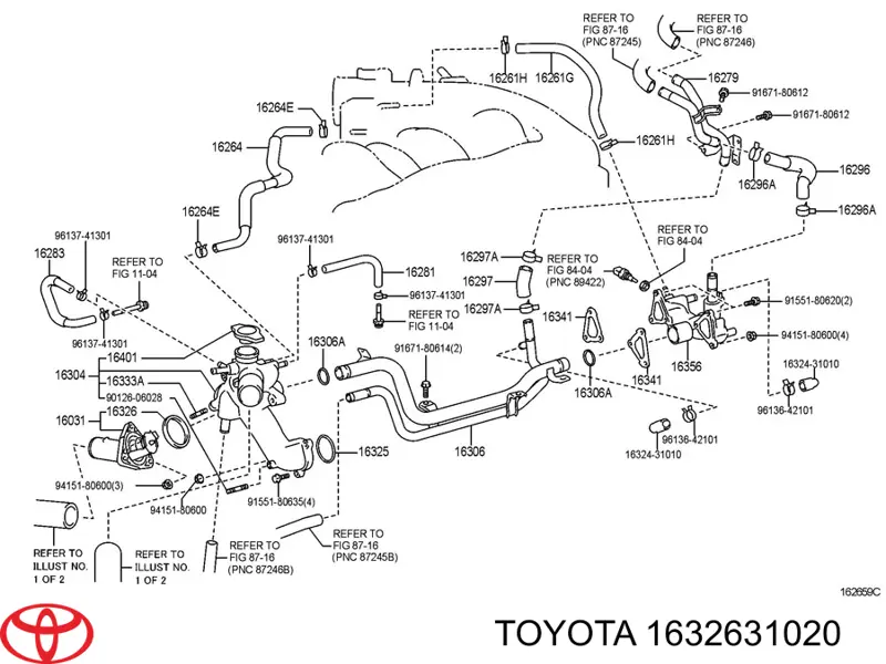 1632631010 Toyota прокладка термостата