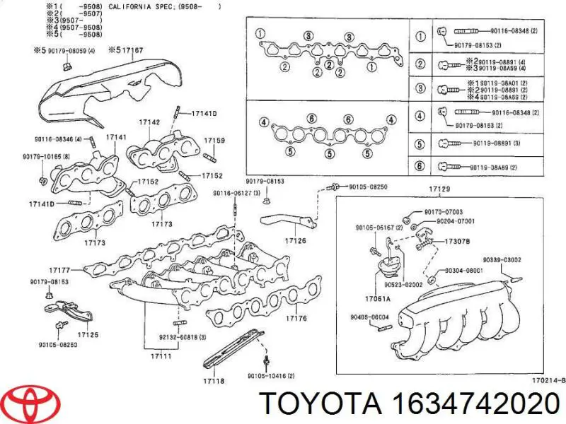 Ущільнююче кільце системи охолодження Toyota 1634742020 ціна, від 2.01 USD