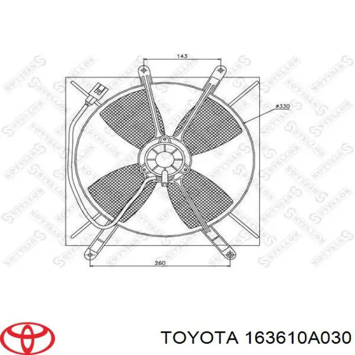 Двигун вентилятора системи охолодження Toyota 163630A030 ціна, від 126.69 USD