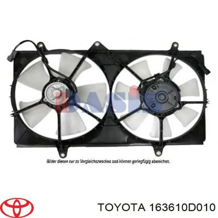 163610D010 Toyota вентилятор/крильчатка радіатора охолодження, лівий