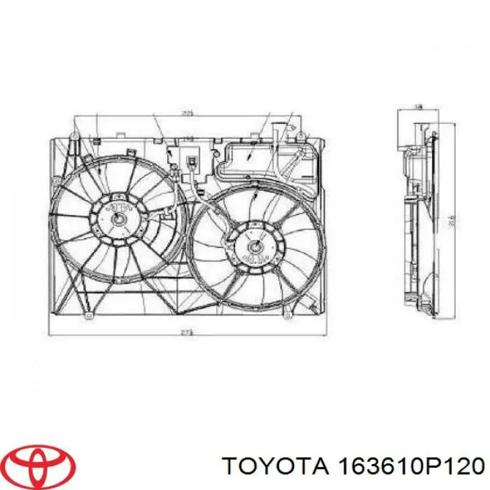 Купити 163610P120 Toyota Вентилятор/крильчатка радіатора охолодження, правий