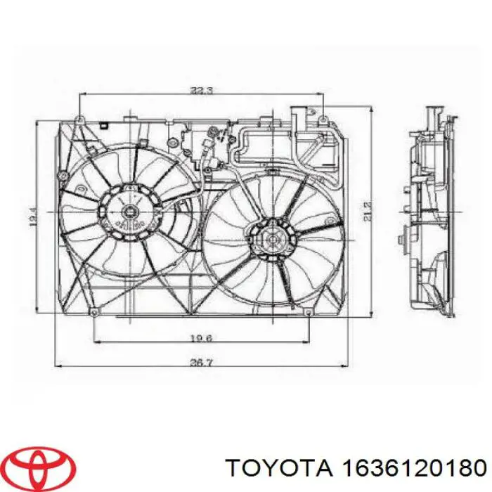Вентилятор / крильчатка радіатора охолодження, лівий Toyota 1636120180 ціна, від 25.34 USD
