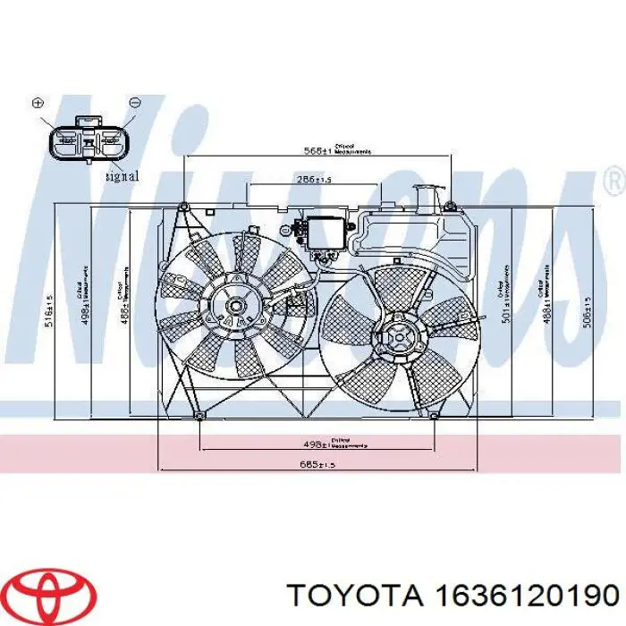 Купити 1636120190 Toyota Вентилятор/крильчатка радіатора охолодження, правий