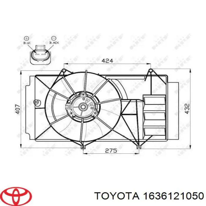 Вентилятор/крильчатка радіатора охолодження Toyota 1636121050 ціна, від 65.65 USD