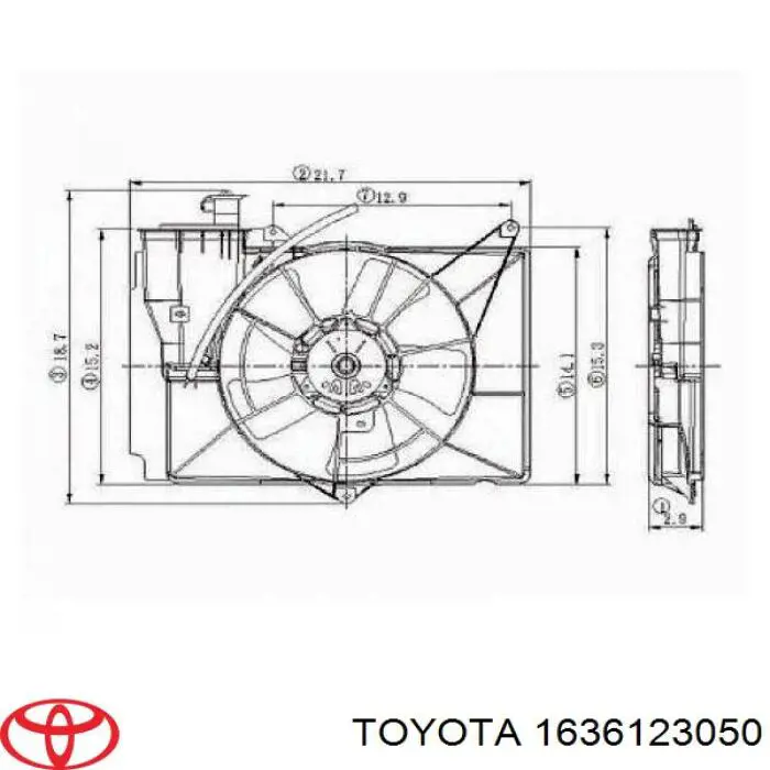 Вентилятор кондиціонера, лівий Toyota 1636123050