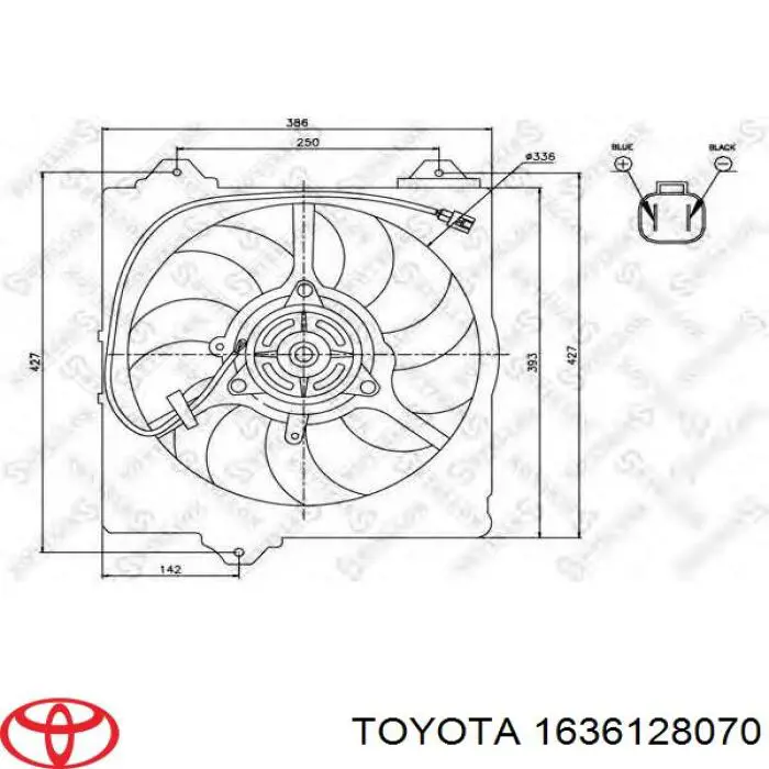 Вентилятор/крильчатка радіатора охолодження, правий Toyota RAV4 2 (XA2) (Тойота Рав4)