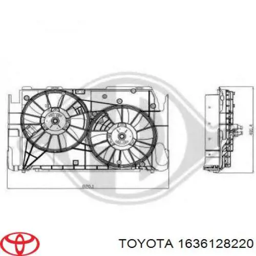 Вентилятор / крильчатка радіатора охолодження, лівий Toyota 1636128220 ціна, від 25.68 USD