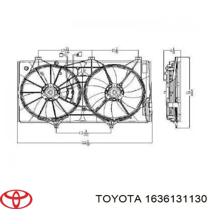 1636131130 Toyota вентилятор/крильчатка радіатора охолодження, правий