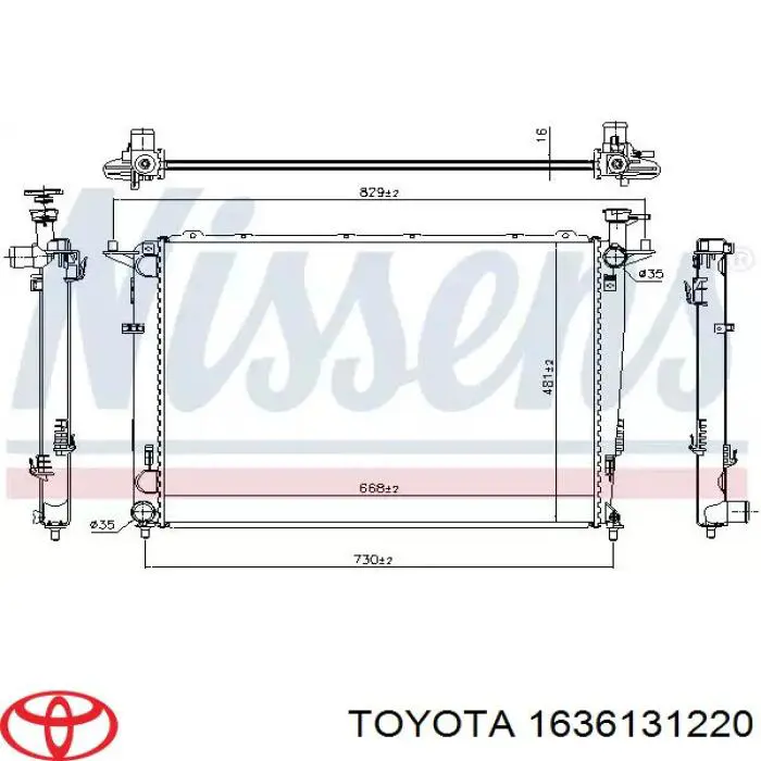 Вентилятор / крильчатка радіатора охолодження, правий Toyota 1636131220 ціна, від 38.00 USD
