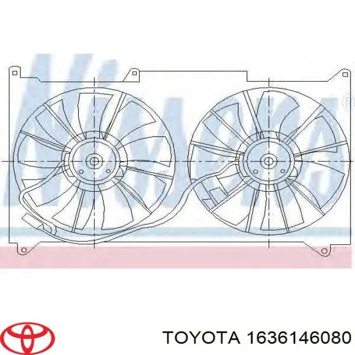 1636146080 Toyota вентилятор/крильчатка радіатора охолодження, лівий