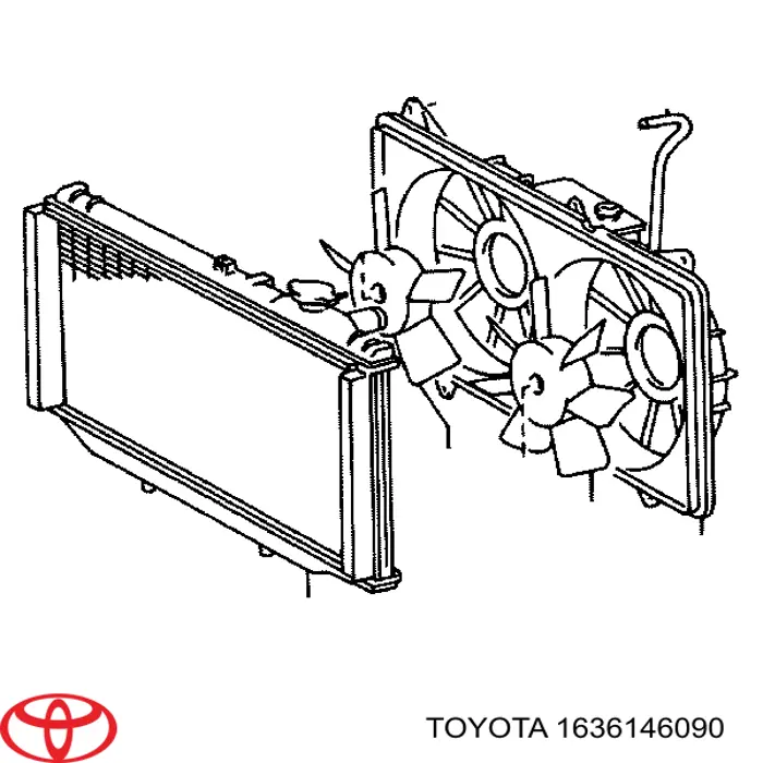 Вентилятор / крильчатка радіатора охолодження, правий Toyota 1636146090 ціна, від  USD