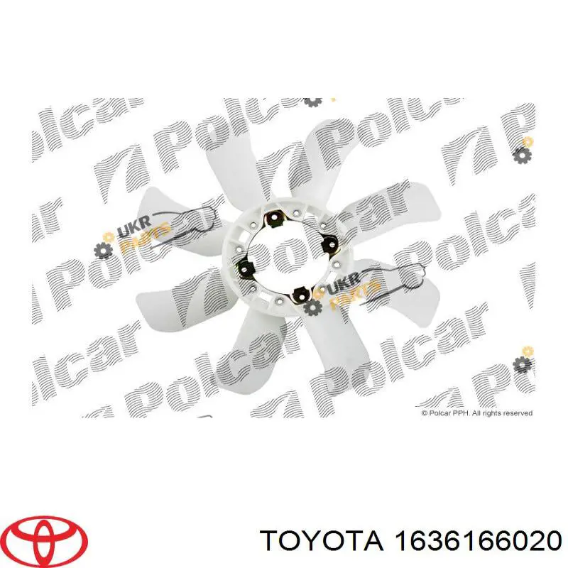 Купити 1636166020 Toyota Вентилятор/крильчатка радіатора охолодження
