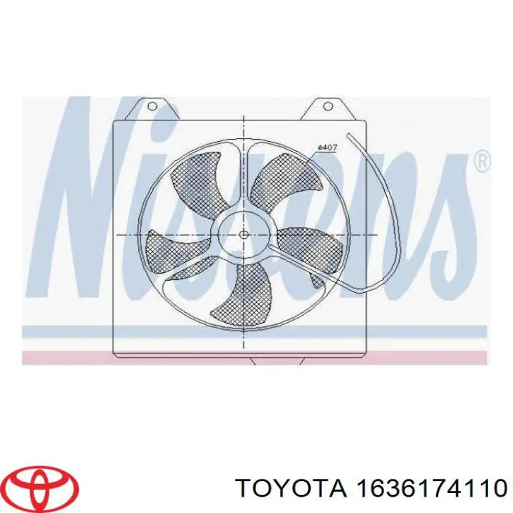 1636174110 Toyota Дифузор радіатора кондиціонера, в зборі з крильчаткою і двигуном
