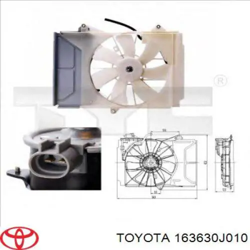 163630J010 Toyota Мотор вентилятора кондиціонера