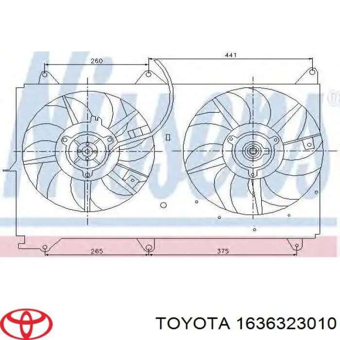 Двигун вентилятора системи охолодження, лівий Toyota 1636323010 ціна, від 77.53 USD