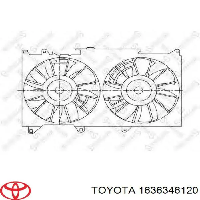 1636346120 Toyota двигун вентилятора системи охолодження, правий