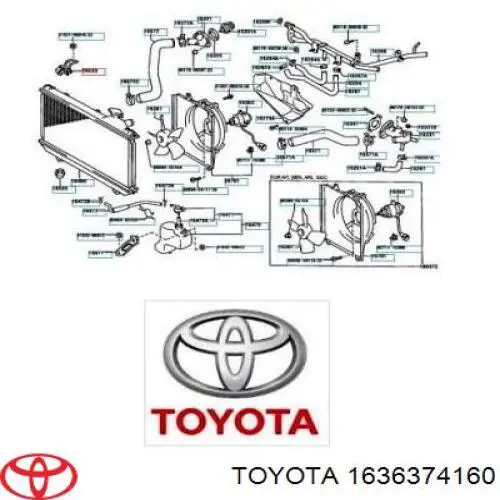 1636374160 Toyota Електродвигун вентилятора системи охолодження
